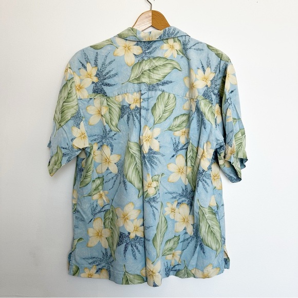Bermuda Bay 100% Silk Men’s Button Up Shirt Hawaiian Tropical Short Sleeve Large - Picture 2 of 8